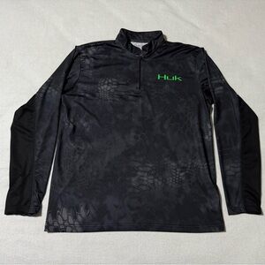 HUK Fishing Mens Medium Kryptek Typhon 1/4 Zip‎ Shirt *Read Description